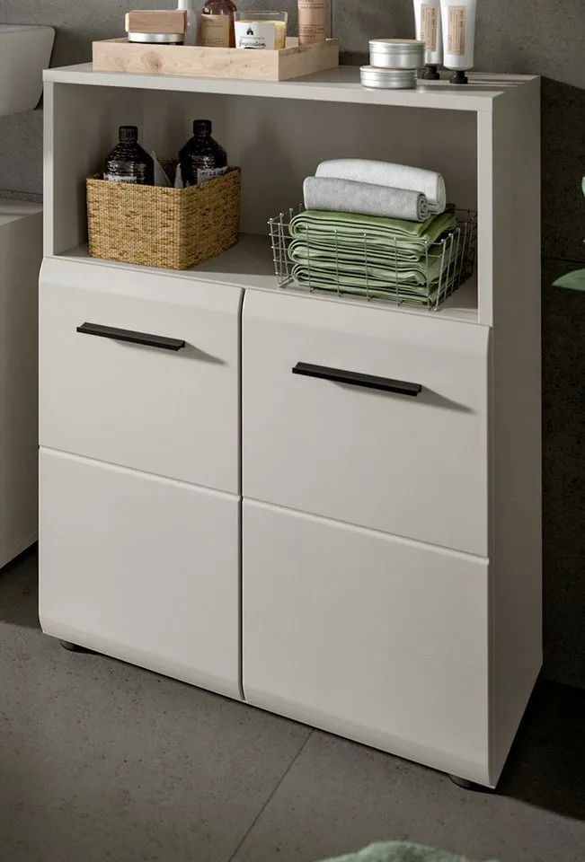 Inn.Furn Kommode Cover (Badschrank in Kaschmir / Sand, 2-türig, 60 x 80 cm), mit viel Stauraum, Beige, – Produktbild 2 von 5