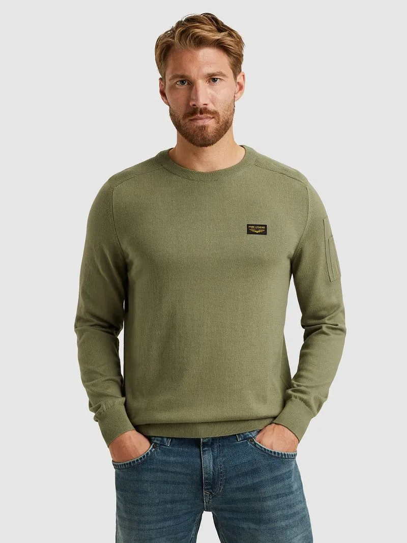 PME Legend PME Legend American Classic Pullover Oil Grün - Größe L, Grün, – Produktbild 1 von 5