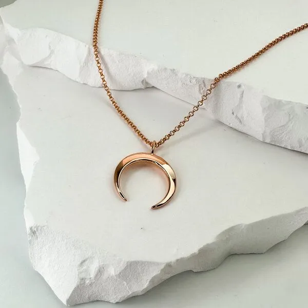 MOANINA MOANINA Kette Marrakesch Mond - 925 Silber/18k Gold Vermeil - 3 Längen, Rose, – Produktbild 2 von 4