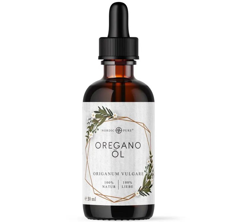 Nordic Pure Nordic Pure Oreganoöl – 80 % Carvacrol Tropfen, naturrein aus französischem Anbau – Vegan à 30 ml – Produktbild 2 von 5