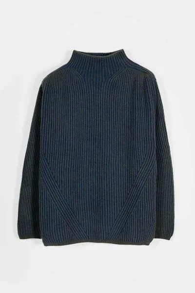 Rifò - Circular Fashion Made in Italy Rifò - Circular Fashion Made in Italy Recycelte Kaschmirwolle Pullover - Lorena, Grün-blau, – Produktbild 2 von 4