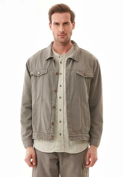 ORGANICATION ORGANICATION Hemdjacke aus Bio-Baumwolle, Smokey olive, – Produktbild 2 von 4
