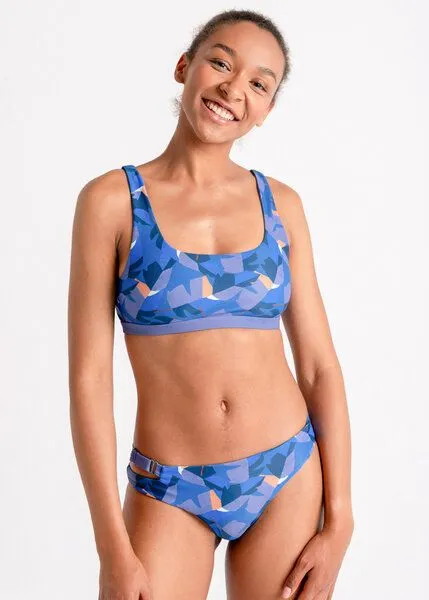 boochen boochen Bikini Slip Caparica - wendbar - Surfbikini, Federprint (lila), – Produktbild 2 von 4