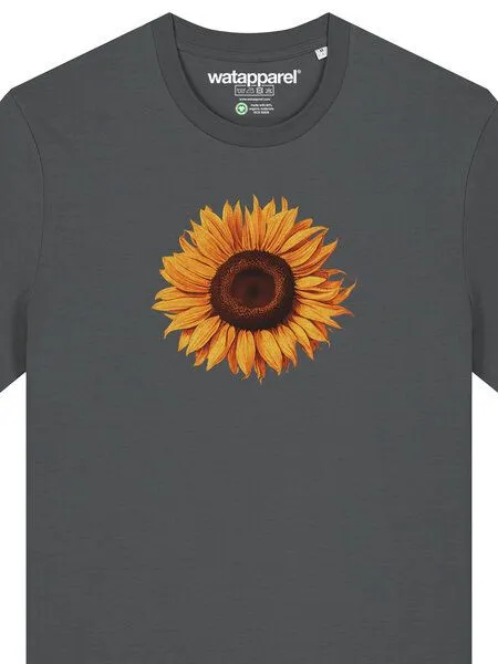 watapparel watapparel T-Shirt Unisex Sonnenblume, Anthracite, – Produktbild 3 von 3