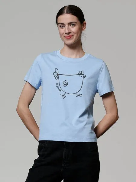watapparel watapparel T-Shirt Frauen Le poulet - das Huhn, Blue soul, – Produktbild 2 von 4