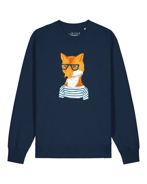 watapparel watapparel Sweatshirt Unisex Fuchs, French navy, – Produktbild 1 von 2