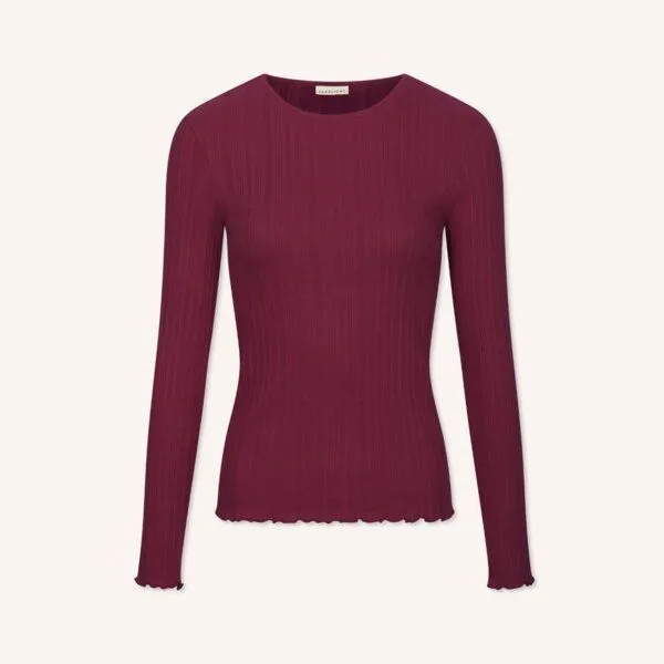 NORDLICHT NORDLICHT Langarmshirt Maja, Cherry (rot), – Produktbild 3 von 4