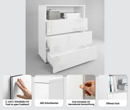 OTTO home Kommode Paris, mit 3 Schubkästen (Breite 70 cm) – Produktbild 1 von 1