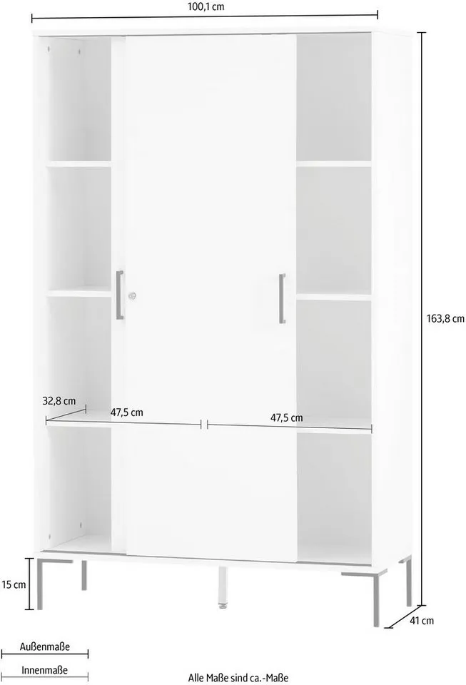 Schildmeyer Aktenschrank Serie 2000, Aktenschrank, Made in Germany, B: 100 cm Solide Verarbeitung - Dieses Produkt ist in Deutschland gefertigt, Beige, – Produktbild 5 von 5