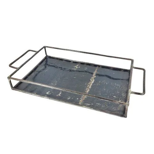 Moogoo Creative Africa Moogoo Creative Africa Upcycling Tablett aus recycelten Ölfässern, Schwarz, – Produktbild 2 von 5