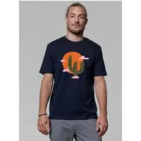watapparel watapparel T-Shirt Unisex Kaktus im Sonnenuntergang, French navy, – Produktbild 1 von 1