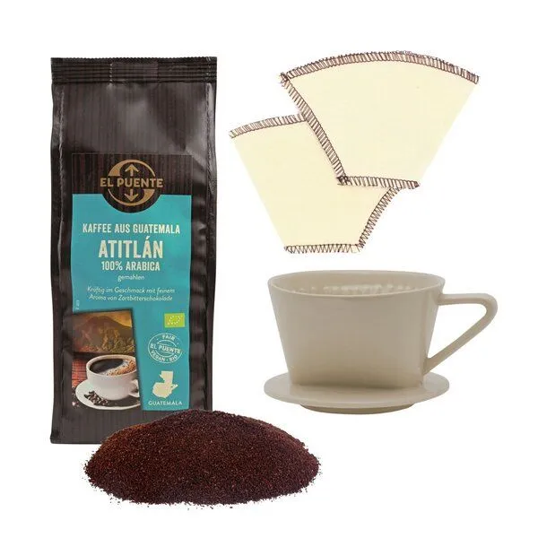 El Puente El Puente Barista Geschenk-Set mit Fair Trade Bio-Kaffee und Kaffeefiltern – Produktbild 1 von 4