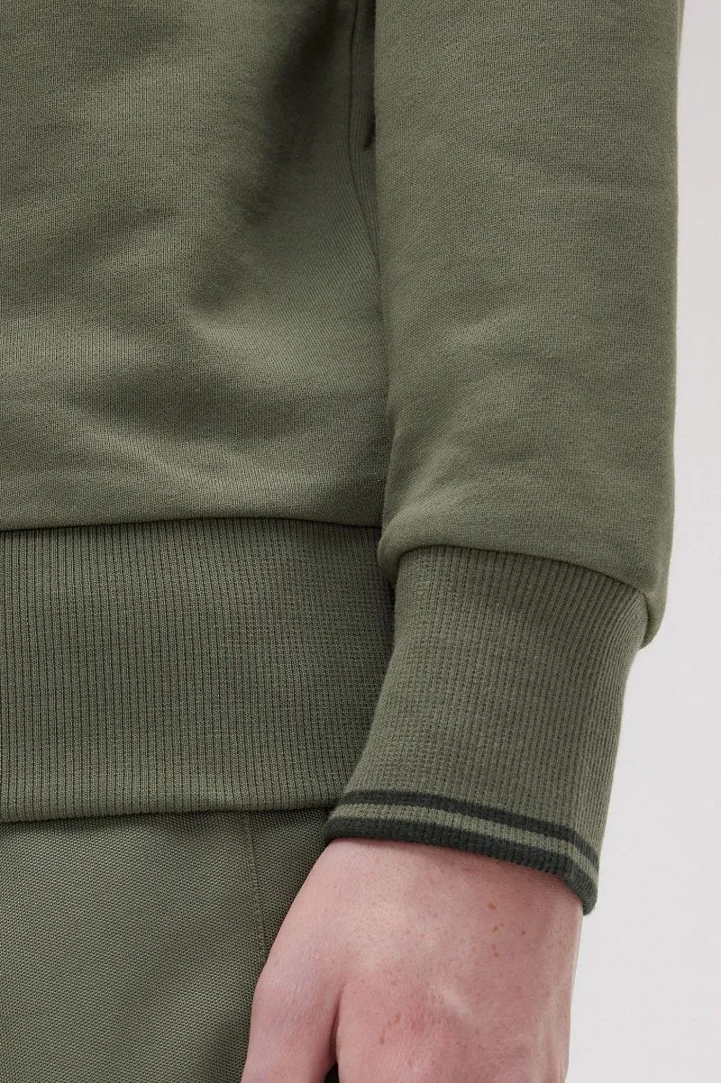 Fred Perry Fred Perry Half Zip Pullover Olivgrün - Größe L, Dunkelgrün, – Produktbild 5 von 5