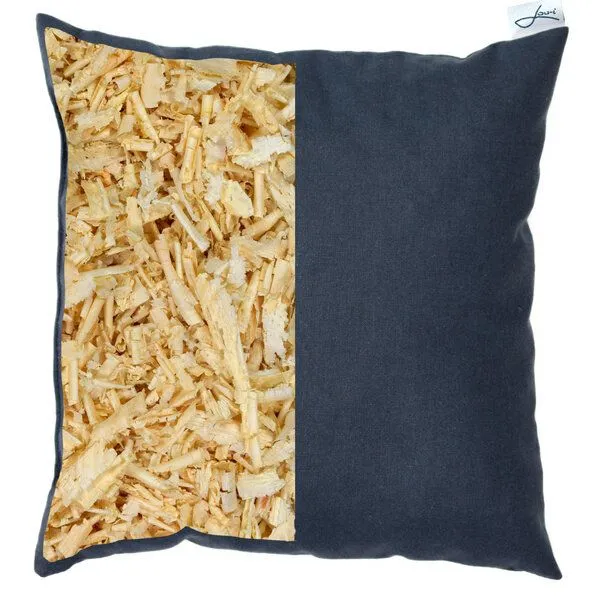 Lou-i Lou-i Zirbenkissen bio Baumwolle Made in Germany Frischer, angenehmer Zirbenholzduft, Baumwolle blau, – Produktbild 4 von 4