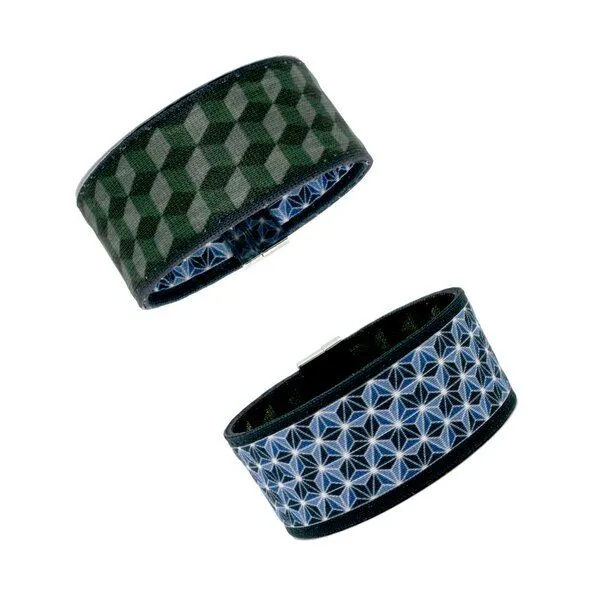 Seegarn Seegarn Wende-Armband 3cm, Würfel (oliv) / grafisch (navy), – Produktbild 1 von 1