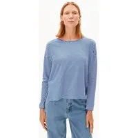 ARMEDANGELS ARMEDANGELS XIANAA STRIPES Damen Longsleeve aus Bio-Baumwolle, Oatmilk-dynamo blue, – Produktbild 1 von 1