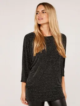 Apricot Apricot Fledermausshirt Langarmtop (1-tlg) mit Glitzer – Produktbild 1 von 1