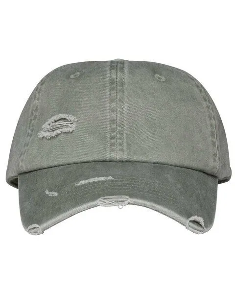 YTWOO YTWOO Nachhaltige Unisex-Kappe im zerrissenen Look, Hellkhaki, – Produktbild 1 von 2