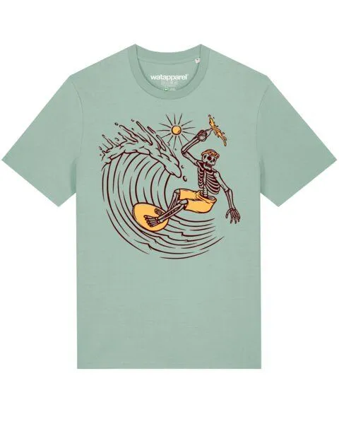 watapparel watapparel T-Shirt Unisex Surfing for life, Aloe, – Produktbild 1 von 4