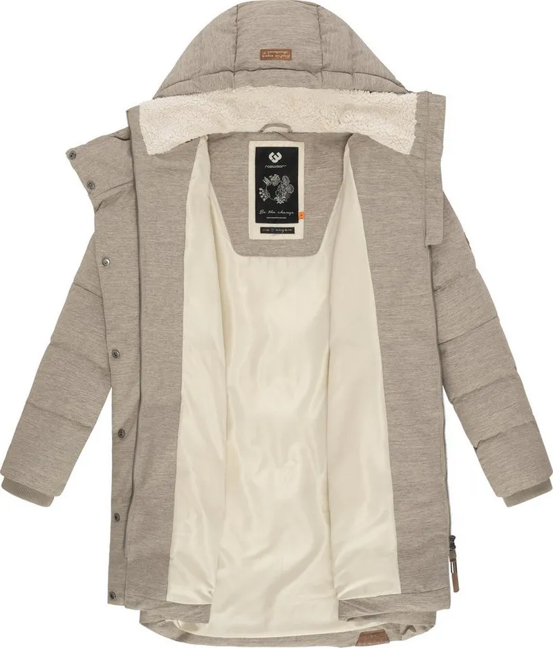 ragwear ragwear Wintermantel Pavla stylischer Winterparka mit Teddyfutter und Kapuze, Braun, – Produktbild 4 von 4