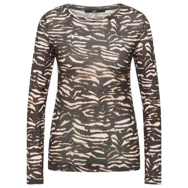 LANIUS LANIUS Langarmshirt, Print animal stripes rose, – Produktbild 1 von 5