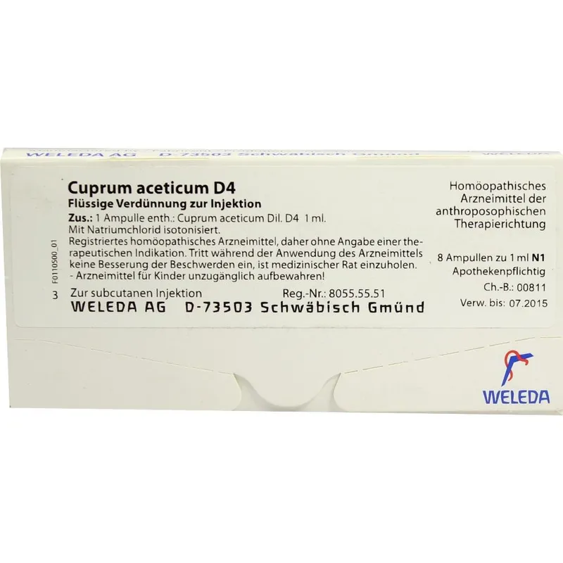 Weleda WELEDA CUPRUM ACETICUM D 4 Ampullen 8X1 ml Ampullen – Produktbild 1 von 1