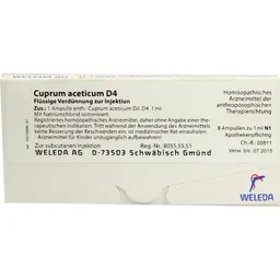 Weleda WELEDA CUPRUM ACETICUM D 4 Ampullen 8X1 ml Ampullen – Produktbild 1 von 1