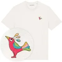 LIGARTI Besticktes T-Shirt – Patrischa der Paradiesvogel – LIGARTI Tiermanufaktur, Cremeweiss, – Produktbild 1 von 1