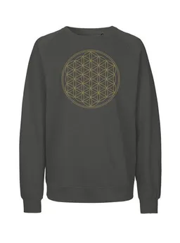 Peaces.bio - handbedruckte Biomode Peaces.bio - handbedruckte Biomode Bio Herren Sweatshirt Die Blume des Lebens – Produktbild 1 von 1