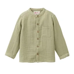 People Wear Organic People Wear Organic Musselin Hemd, grün uni, Bio-Baumwolle – Produktbild 1 von 1