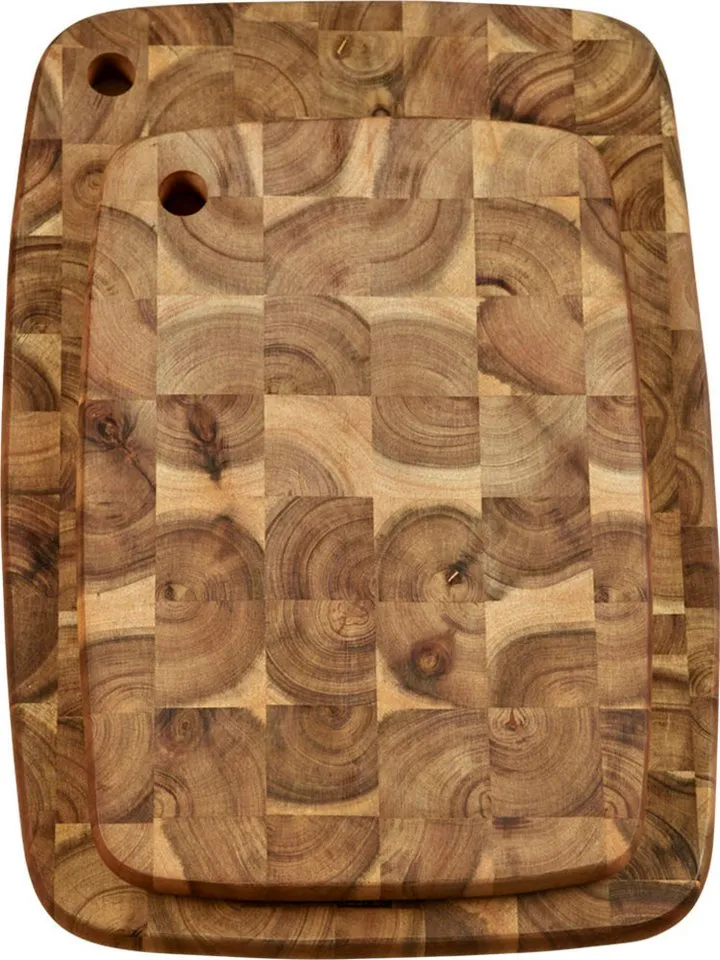Kesper Kesper Tranchierbrett Strinholz, Massivholz, (Set, 2-St), aus FSC®-zertifizierter Akazie, Beige, – Produktbild 3 von 4