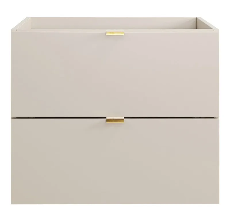 Lomadox Waschbeckenschrank DURANGO-56 Waschtischunterschrank 60cm, kaschmir, 2 Schubladen, Softclose, Braun, – Produktbild 5 von 5