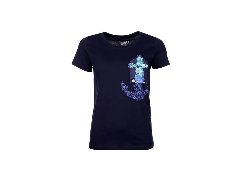 FÄDD Damen T-Shirt "Ankerblume BT" navy M, Blau, – Produktbild 1 von 1