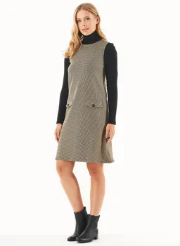 ORGANICATION ORGANICATION Damen vegan Kleid Bio-Baumwollmischung Schwarz Camel – Produktbild 1 von 1
