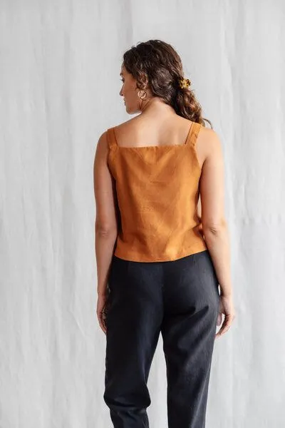 Jyoti - Fair Works Jyoti - Fair Works Baumwoll Top Chira, Braun, – Produktbild 2 von 4