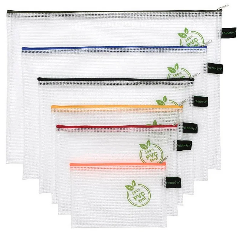 FolderSys FolderSys Reißverschlussbeutel 'Phat-Bag', 6er-Set, sortierte Farben – Produktbild 2 von 2