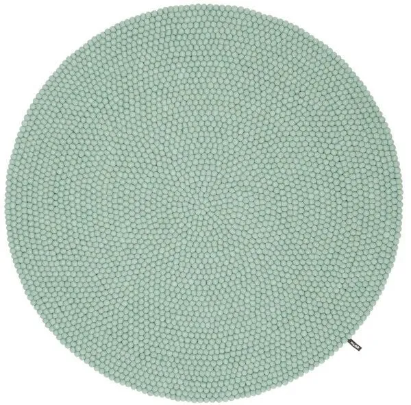 myfelt myfelt Filzkugelteppich rund, 100% Schurwolle, Fine (türkis), – Produktbild 1 von 4