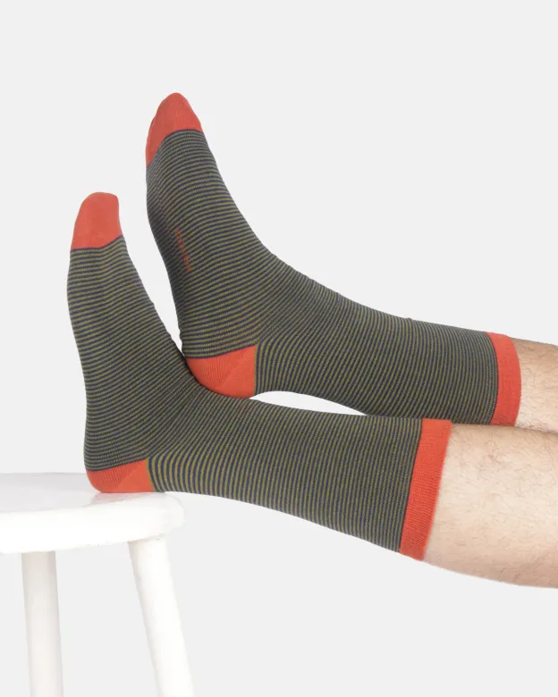 Thought Socken Modell: Stripe Crew, Midnight blue, – Produktbild 1 von 1