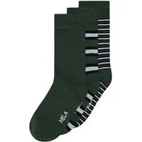 MELA MELA Basic Socken 3 Paare aus 100% Bio-Baumwolle, Mix forest stripes, – Produktbild 1 von 1
