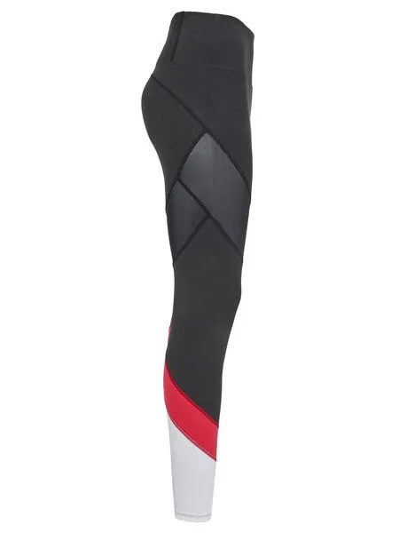 nice to meet me nice to meet me Energy Legging aus Biobaumwolle und Netzstoff, Color block pink, – Produktbild 4 von 4