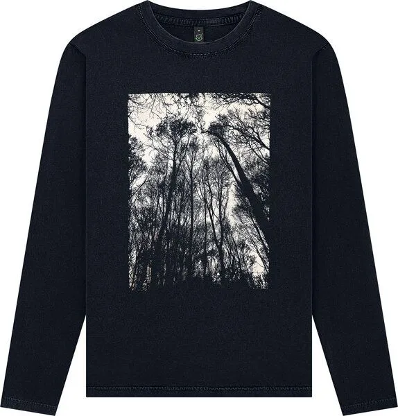 ilovemixtapes ilovemixtapes Forest Unisex Longsleeve – Stone Washed Black | Siebdruck – Produktbild 1 von 3