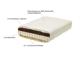 Lonsberg Lonsberg Kindermatratze 70x140 cm mit Kokos-Latex-Kern Baumwollbezug, fest – Produktbild 1 von 1