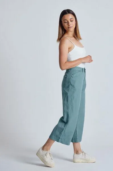 Flax and Loom Flax and Loom Leinen Culotte Betty, Retro blue, – Produktbild 5 von 6