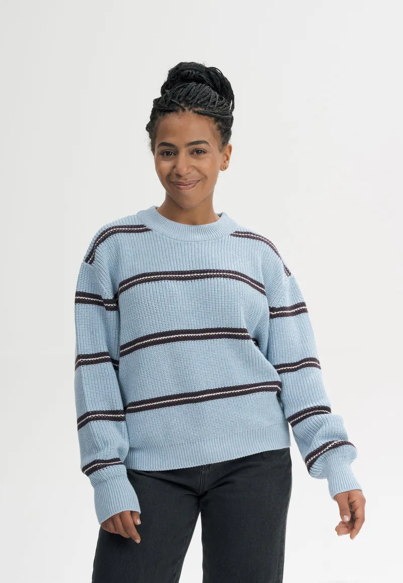MELA Rippstrick Pullover Modell: Adah, Salty blue stripes, – Produktbild 1 von 1