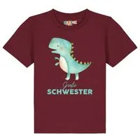 watabout kids watabout.kids T-Shirt Kinder Dinosaurier 03 Große Schwester, Burgundy, – Produktbild 1 von 1