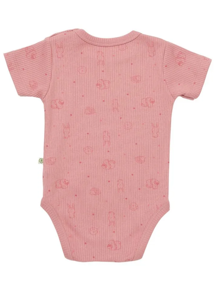 Biorganic Biorganic Kurzarmbody Baby Nature Relax Modal für Jungen und Mädchen Unisex Kurzarm (1-tlg) gerippte Textilstruktur (Ripp), Modal und Bio-Baumwolle, Größe 56 - 86, Rot, – Produktbild 4 von 4