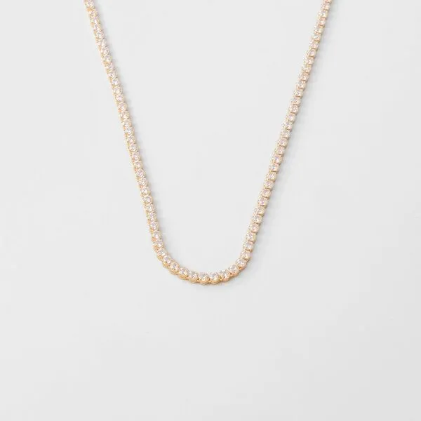 fejn jewelry fejn jewelry Kette sparkle tennis mit Zirkonia Steinen, Gold, – Produktbild 1 von 4