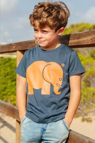 Trendsplant Kid's Organic Classic T-Shirt Trendsplant Blue, Blau, – Produktbild 3 von 4