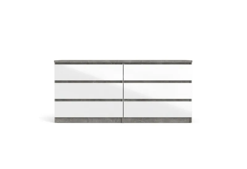 Home affaire Kommode Naia - 6 Schubladen & grifflose Front, Made in Denmark (Breite: 158 cm), Viel Stauraum mit griffloser Front, in mehreren Farben, Grau, – Produktbild 4 von 5