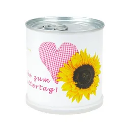 MacFlowers MacFlowers Muttertags Blumengrüße Herz - Dosenblume mit Sonnenblume – Produktbild 1 von 1